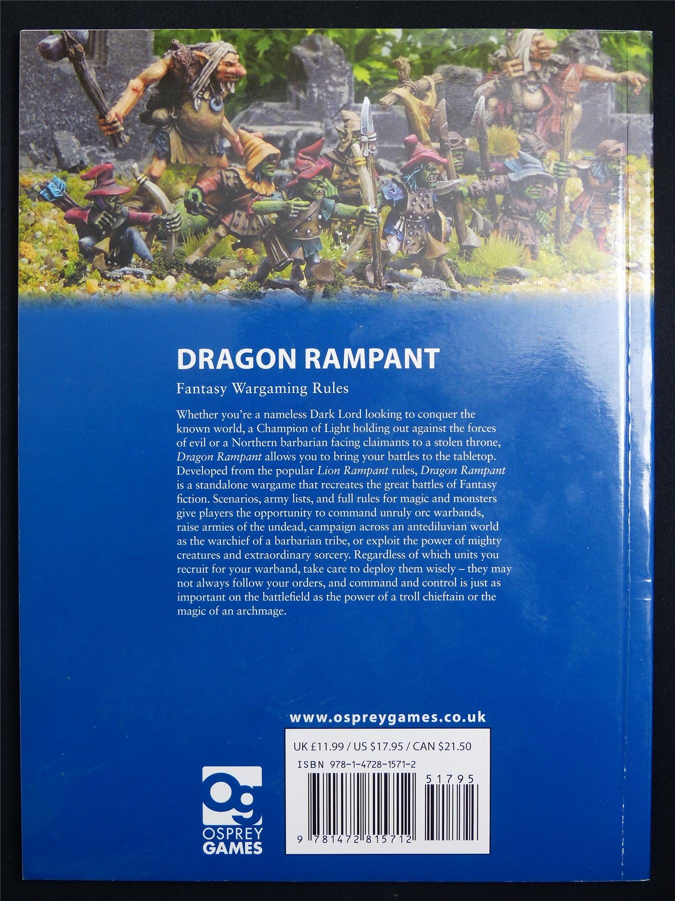 Dragon Rampant: Fantasy Wargaming Rulebook - Osprey Wargames 13 Softback #DN