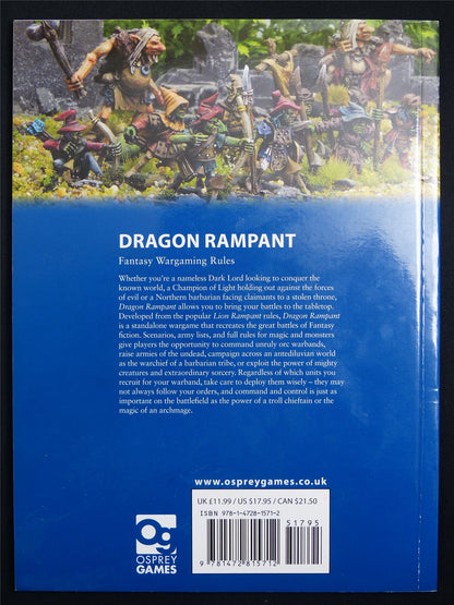 Dragon Rampant: Fantasy Wargaming Rulebook - Osprey Wargames 13 Softback #DN