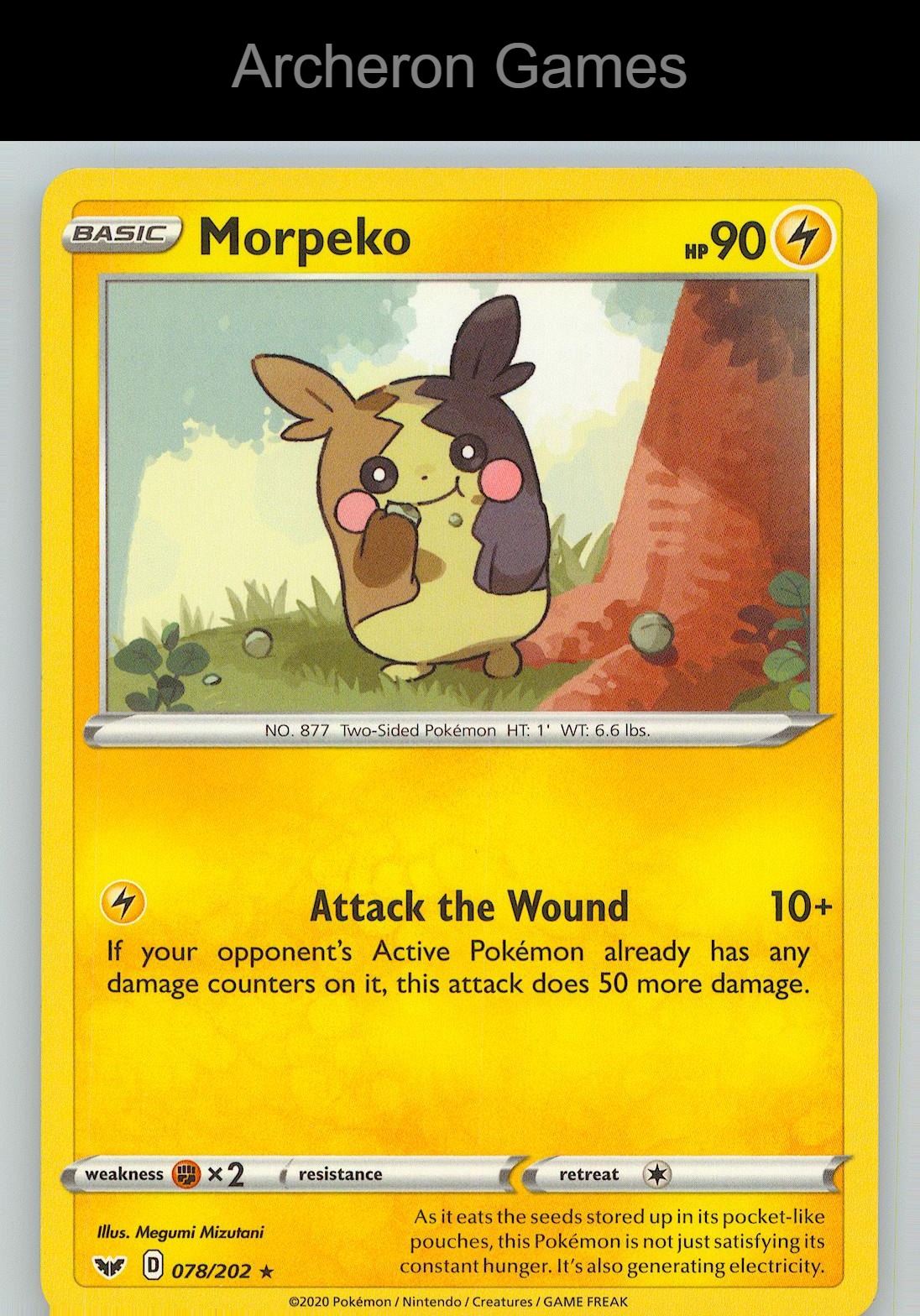 Pokemon Card Morpeko SSH 078/202 R Sword & Shield