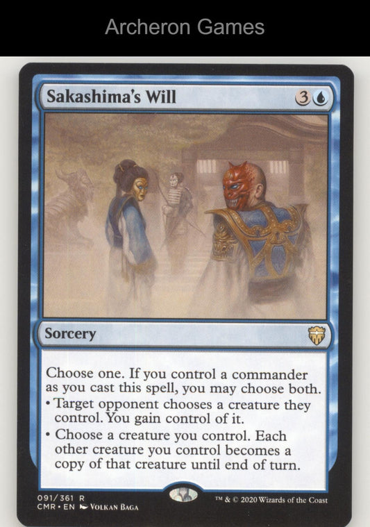 Sakashima's Will 91 R MTG Card Commander Legends