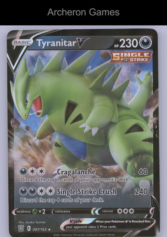 Pokemon Card Tyranitar V BST 097/163 HOLO V Rare Battle Styles