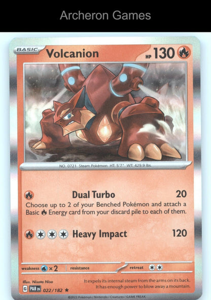 Pokemon Card Volcanion PAR 022/182 R Paradox Rift Holo