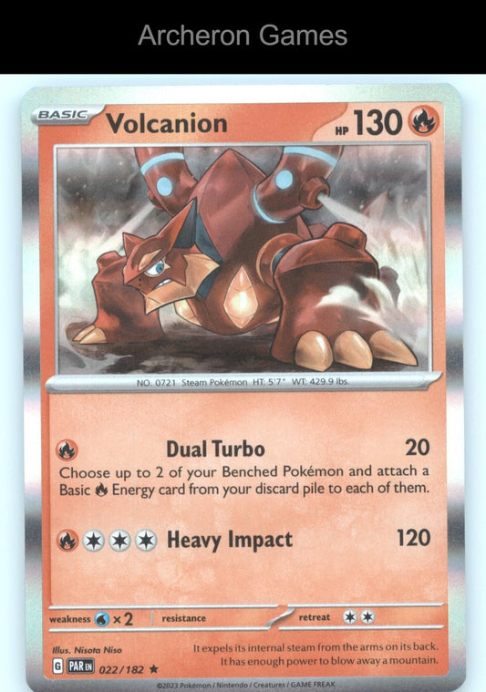 Pokemon Card Volcanion PAR 022/182 R Paradox Rift Holo