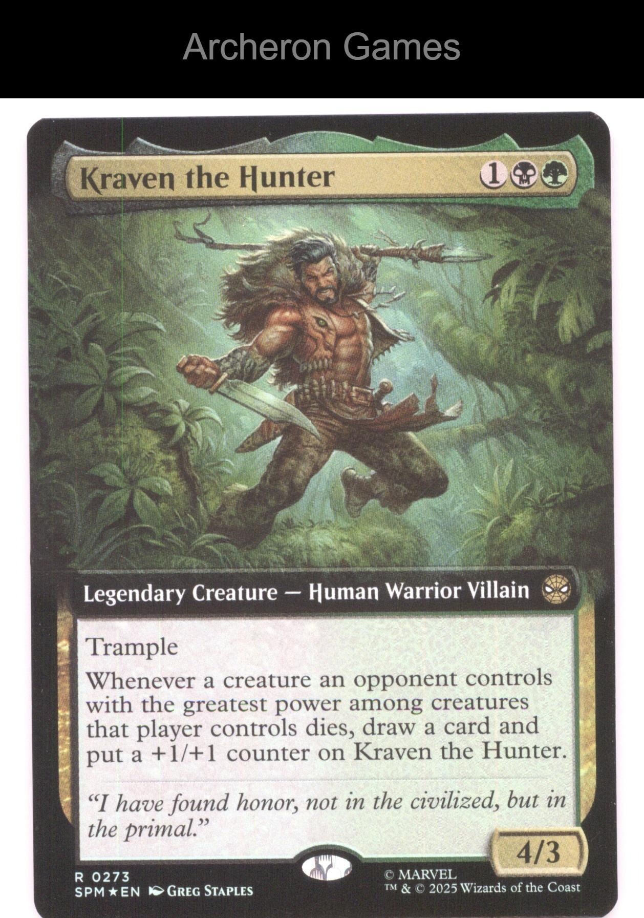 Kraven the Hunter (Extended Art) 273 R MTG Card Marvel's Spider-Man