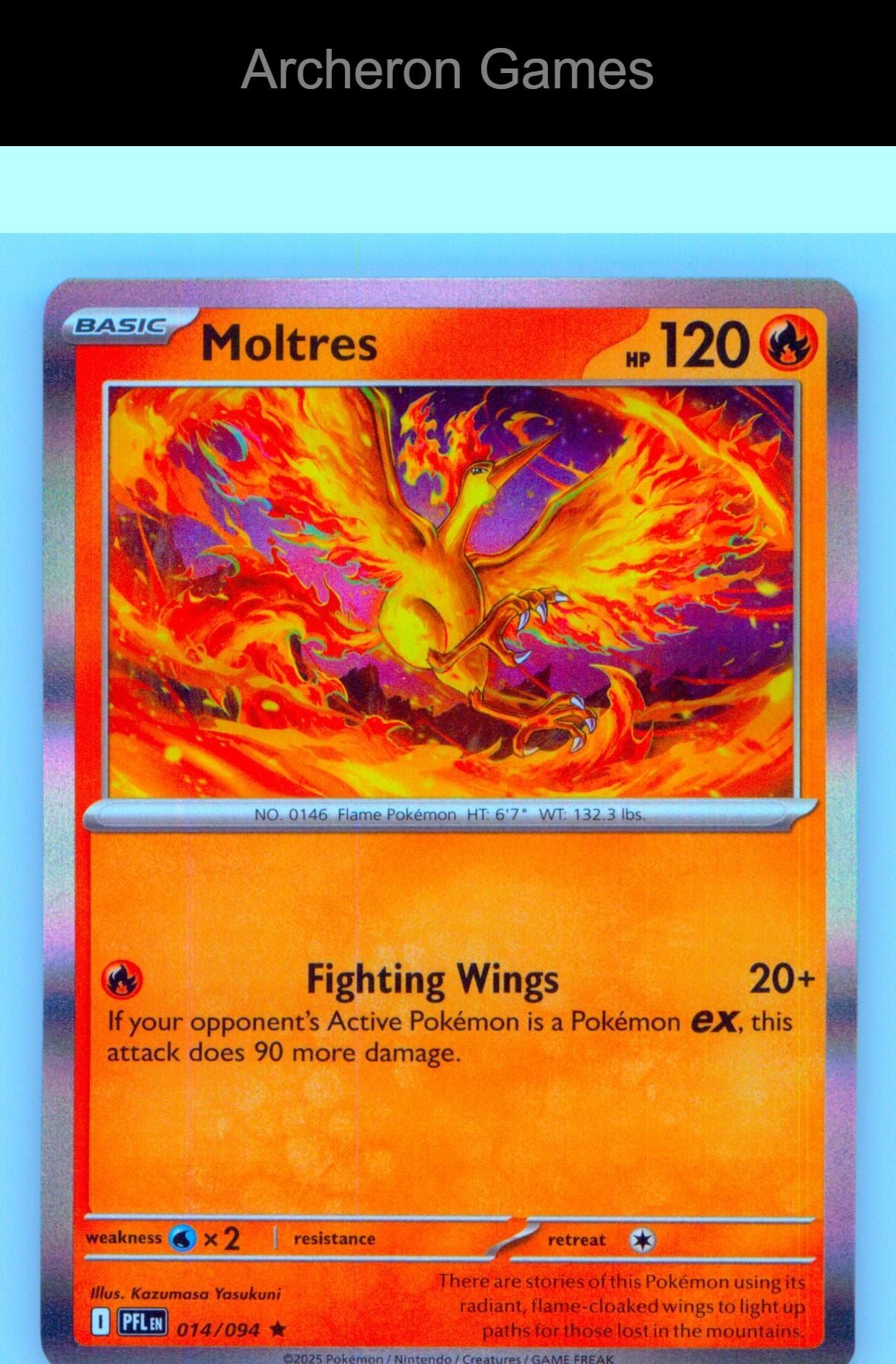 Pokemon Card Moltres PFL 014/094 R Phantasmal Flames Holo
