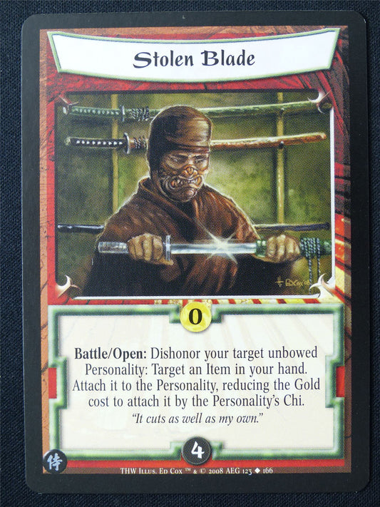 Stolen Blade - THW - Legend of the Five Rings L5R Card #ZF