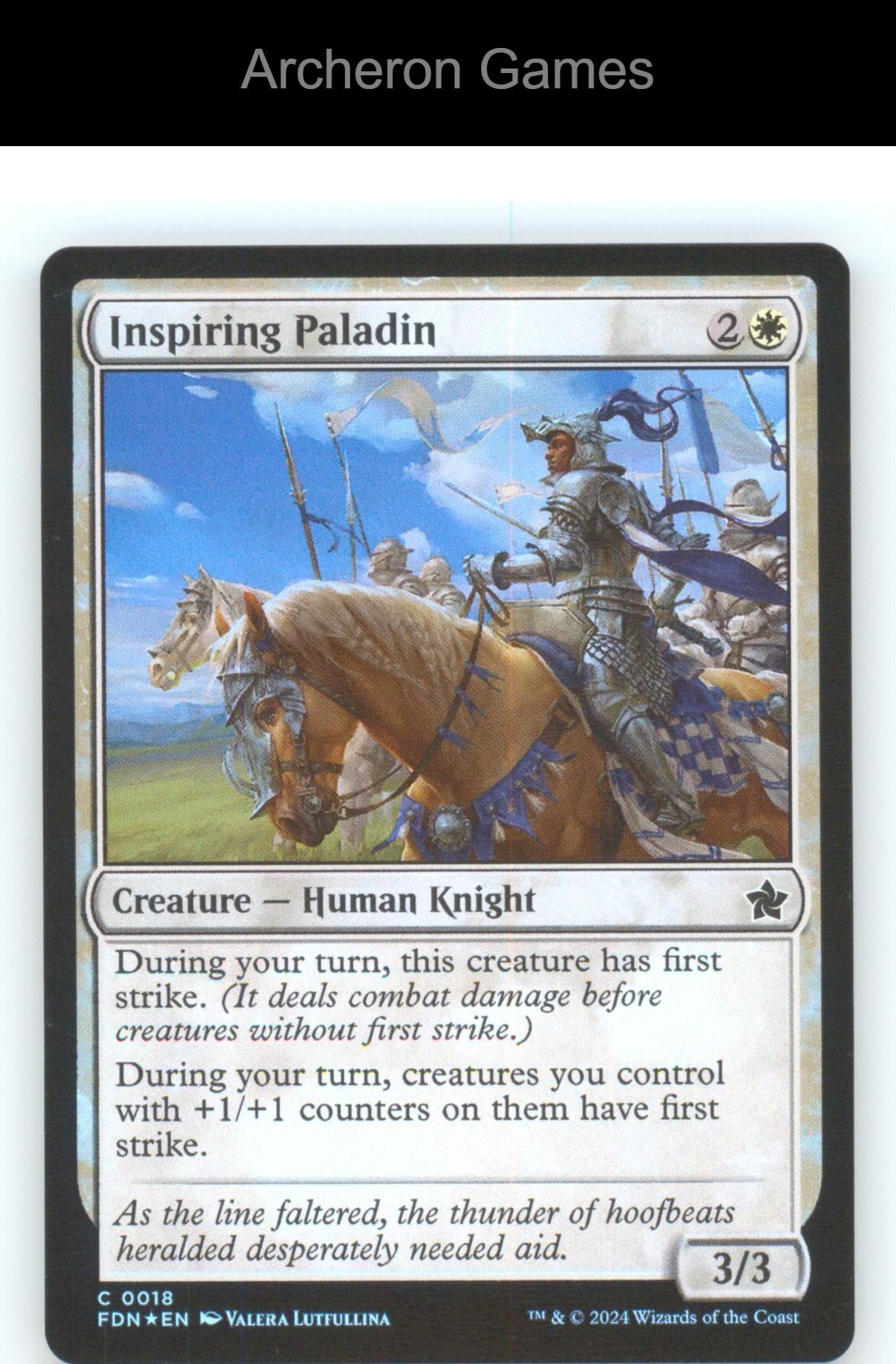 Inspiring Paladin FDN 18 C MTG Card Foundations Foil