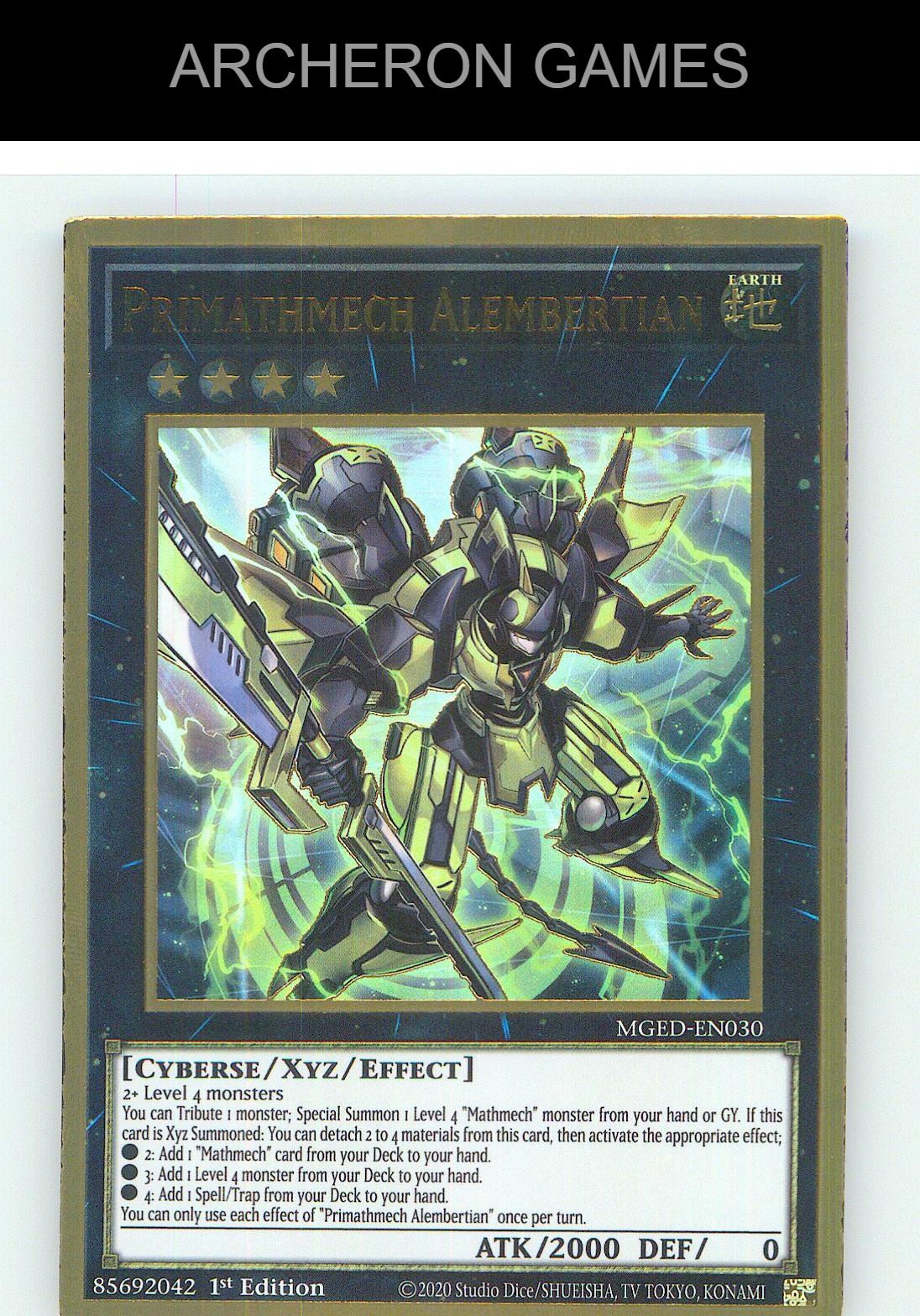 Primathmech Alembertian Premium Gold Rare YUGIOH Card 1st Edition