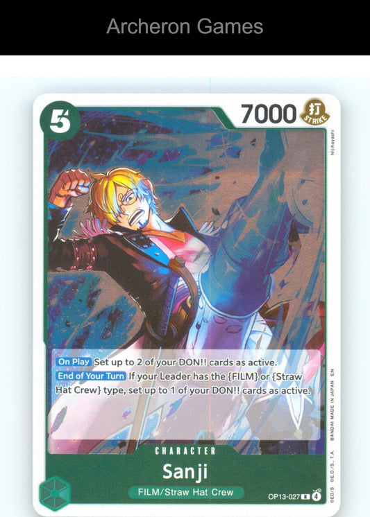 Sanji OP13-027 R One Piece Card NM/EX+ Foil