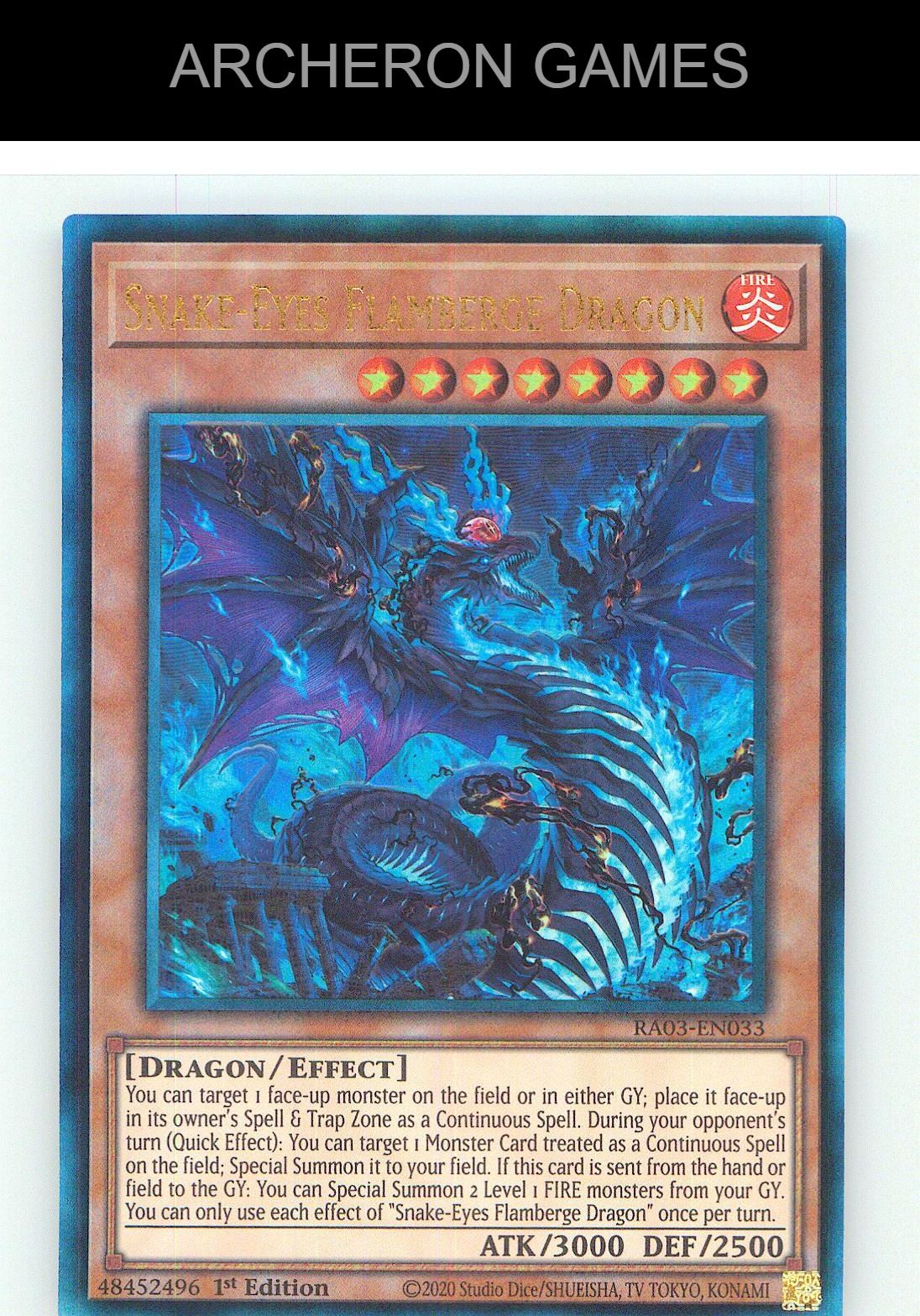 Snake-Eyes Flamberge Dragon (PUR) YUGIOH Card 1st Edition