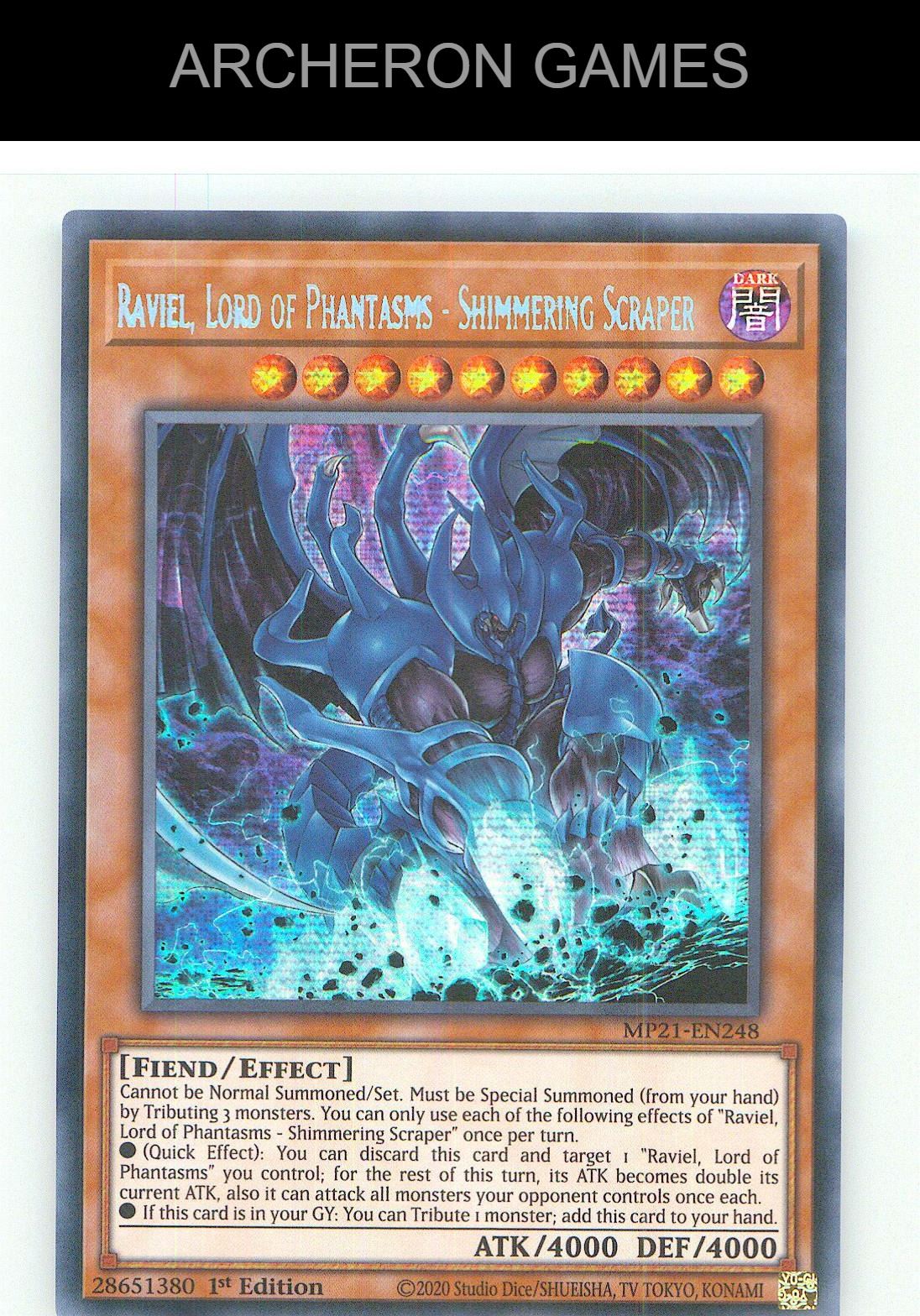 Raviel, Lord of Phantasms - Shimmering Scraper YUGIOH Card 1st Edition