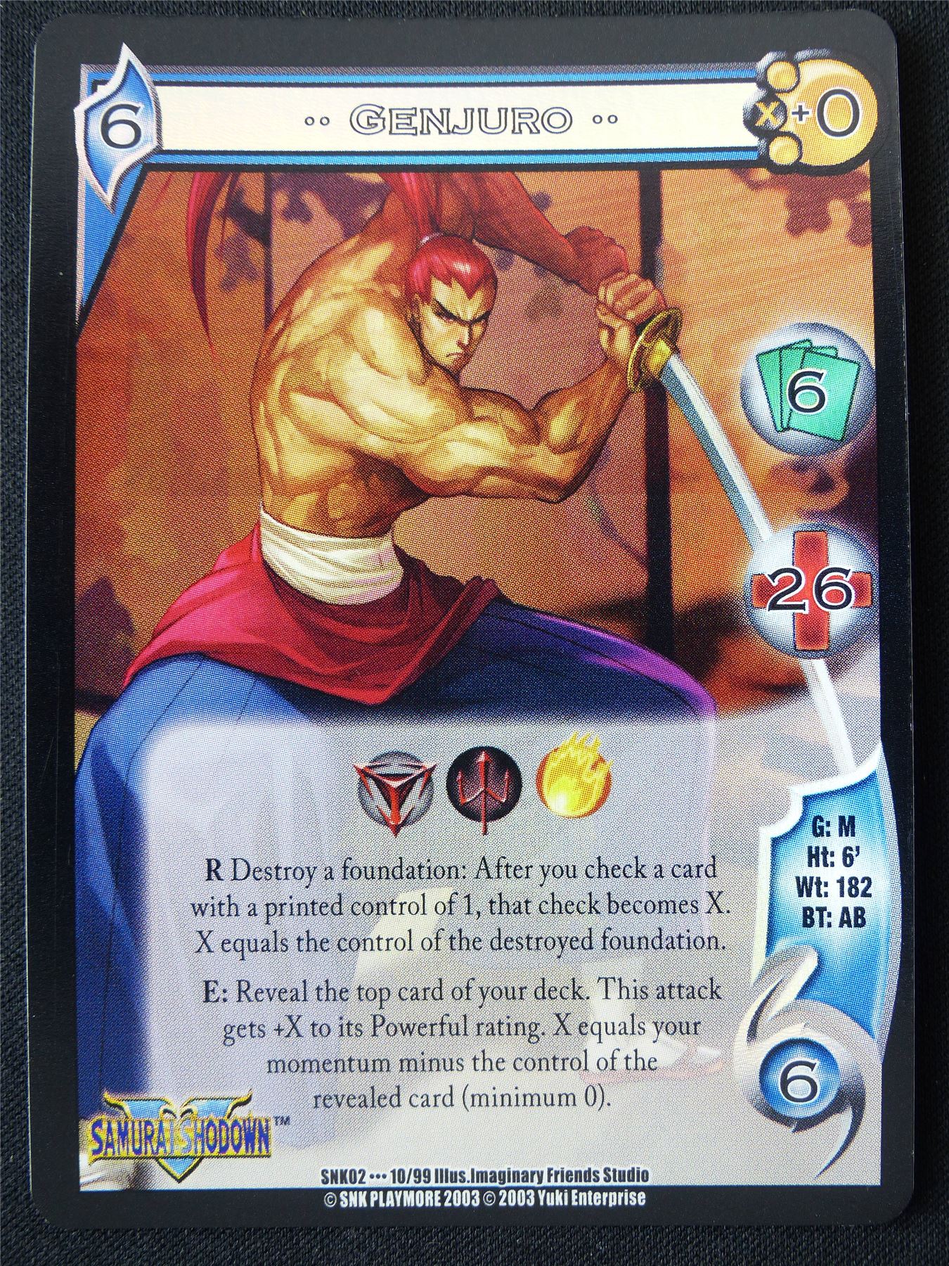 Genjuro misprint Foil SNK02 10/99 - UFS Card #2IK