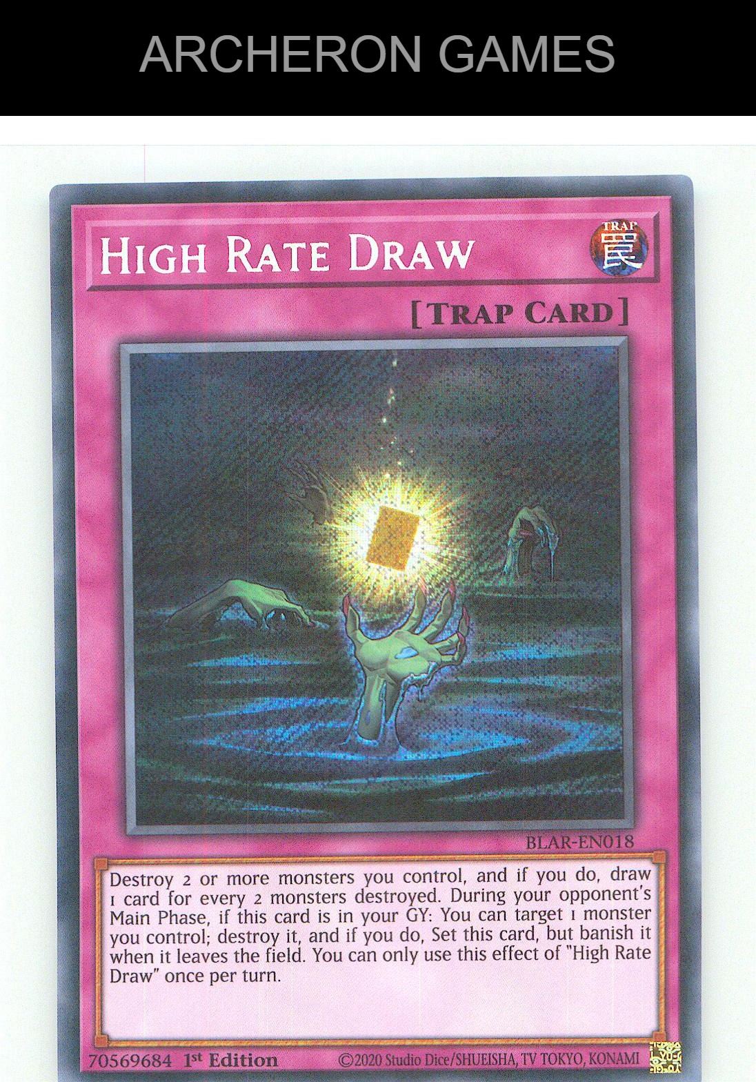 High Rate Draw SEC YUGIOH Card 1st Edition