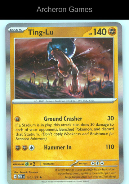 Pokemon Card Ting-Lu TWM 110/167 R Twilight Masquerade Holo