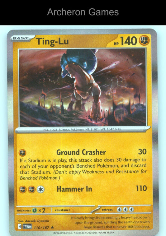 Pokemon Card Ting-Lu TWM 110/167 R Twilight Masquerade Holo