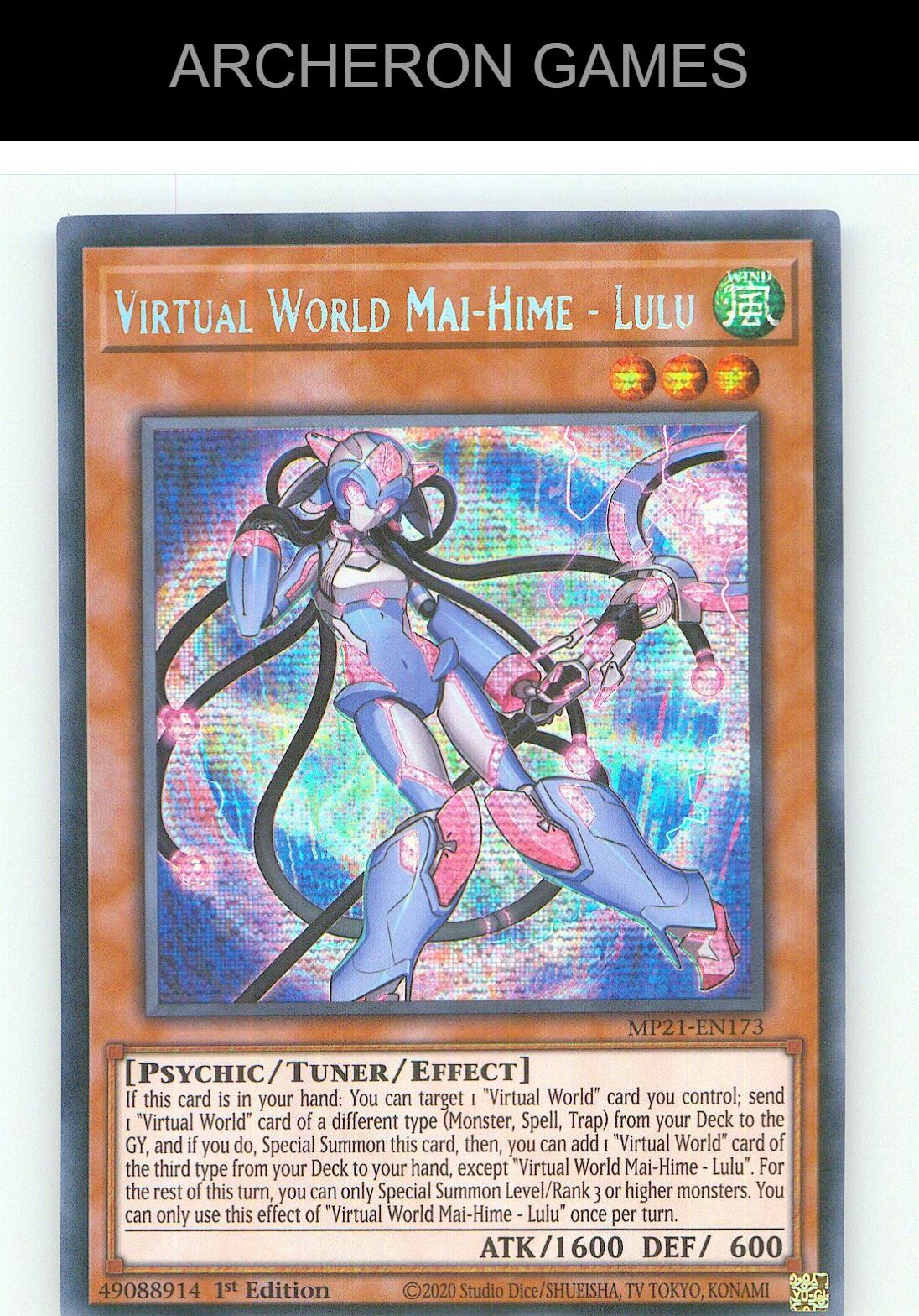 Virtual World Mai-Hime - Lulu Prismatic Secret Rare YUGIOH Card 1st Edition