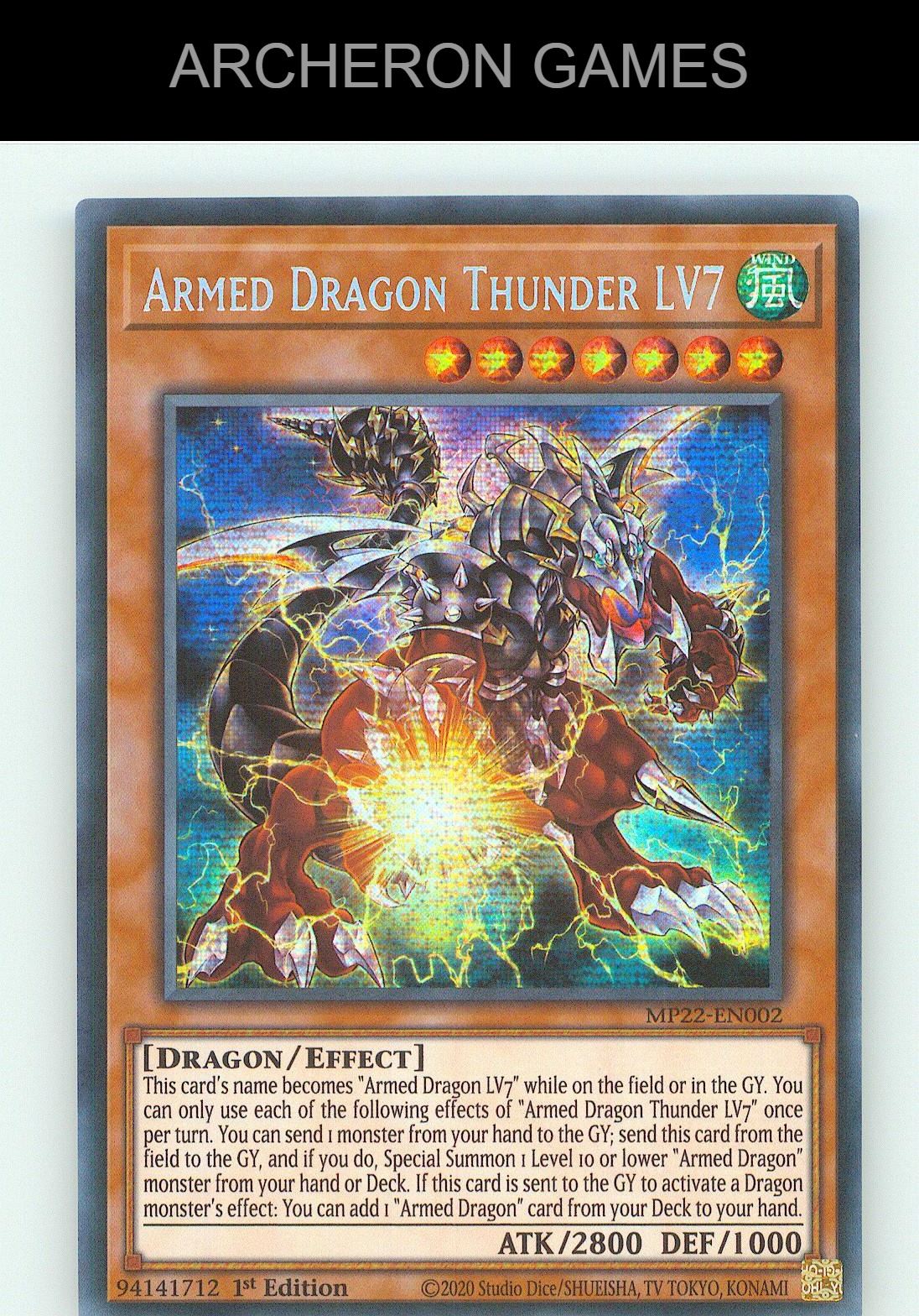 Armed Dragon Thunder LV7 SEC YUGIOH Card