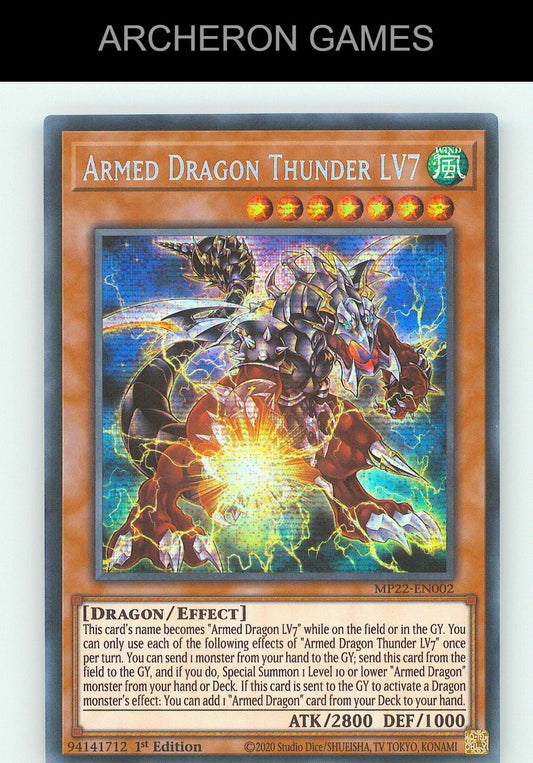 Armed Dragon Thunder LV7 SEC YUGIOH Card