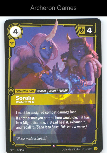 Soraka - Wanderer SFD 173/221 R  Card Spiritforged