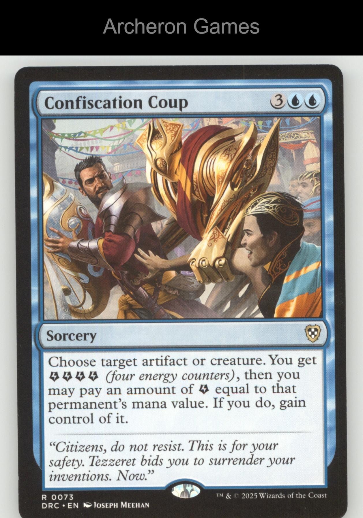 Confiscation Coup 73 R MTG Card Commander: Aetherdrift