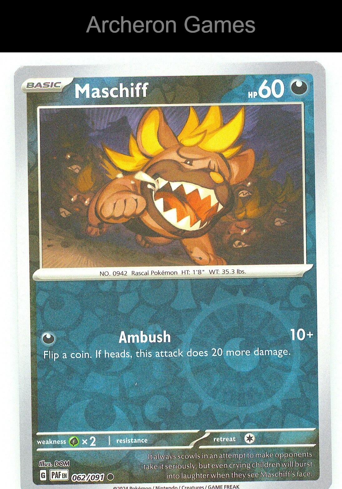 Pokemon Card Maschiff MCAP 062/091 P Miscellaneous Cards & Products Reverse Holo