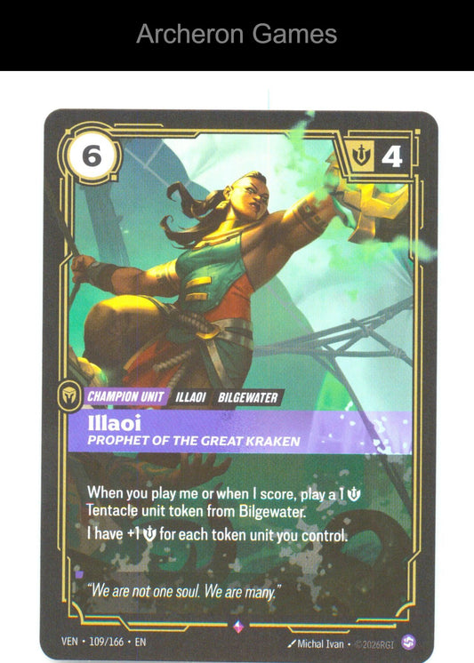 Illaoi - Prophet of the Great Kraken VEN 109/166 R Vendetta Riftbound Card Foil