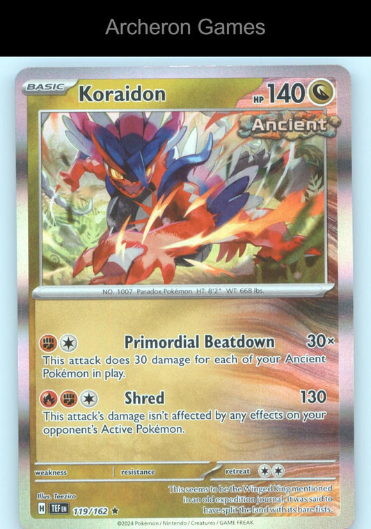 Pokemon Card Koraidon TEF 119/162 R Temporal Forces Holo