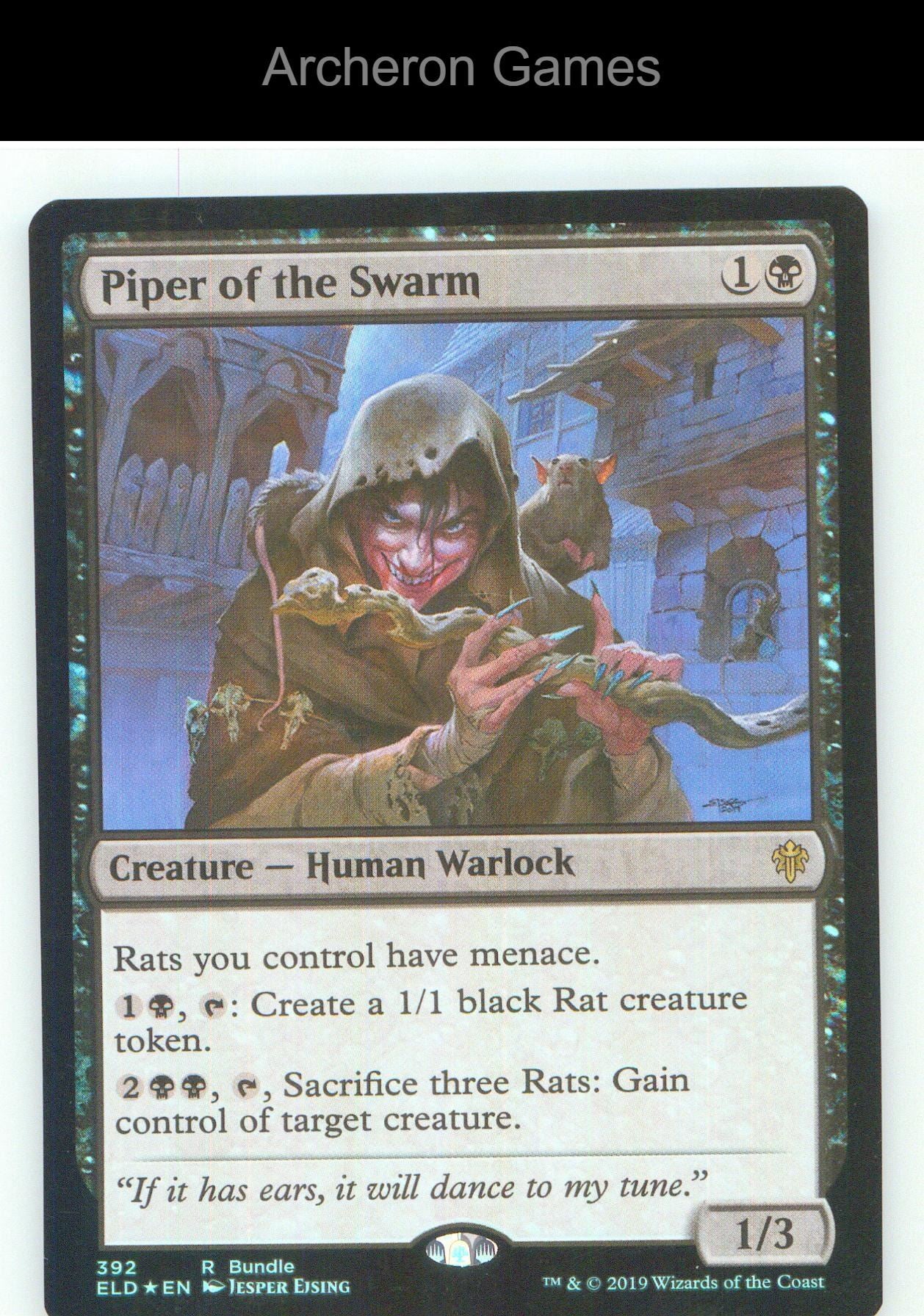 Piper of the Swarm (ELD Bundle) 392 R MTG Card NM/EX+ Foil