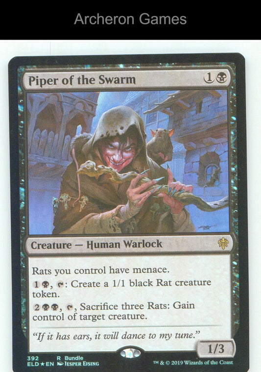 Piper of the Swarm (ELD Bundle) 392 R MTG Card NM/EX+ Foil