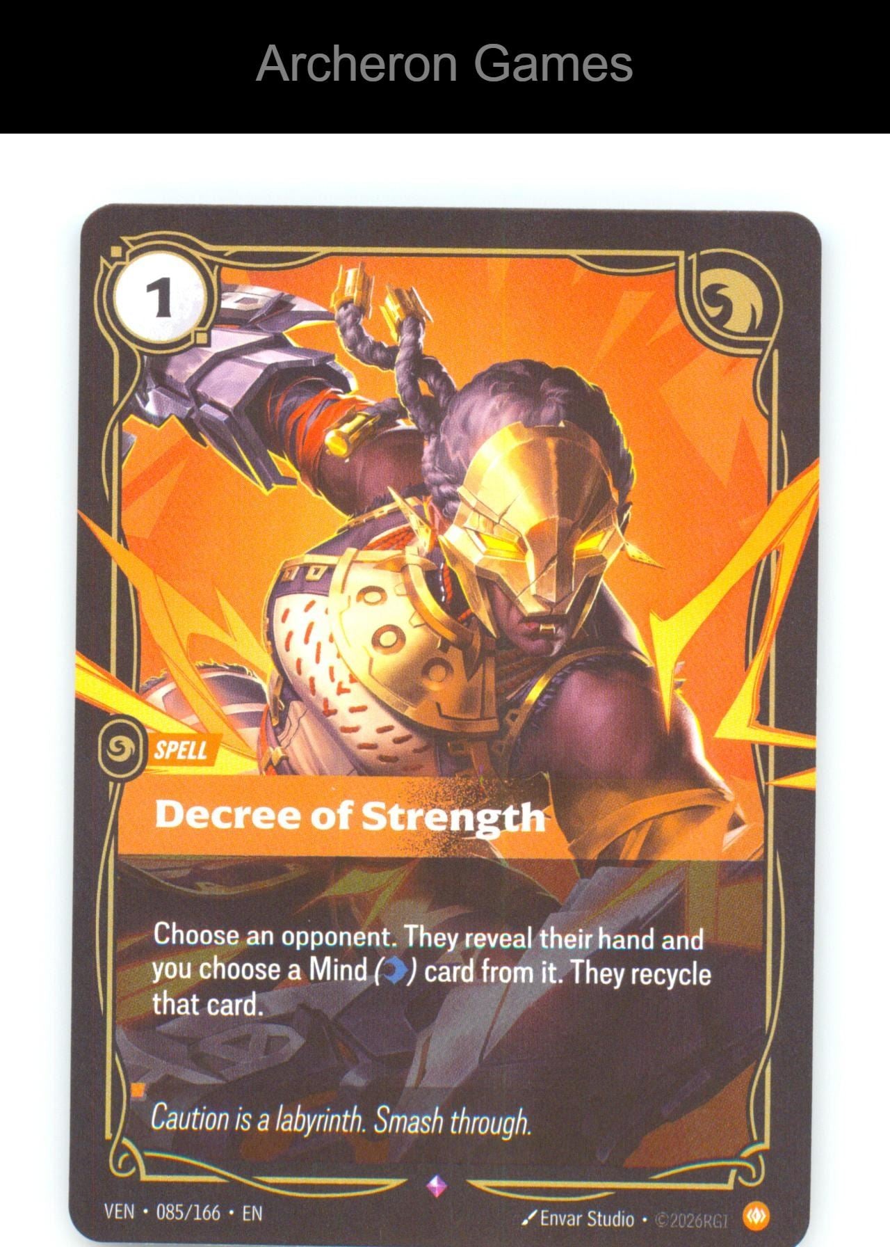 Decree of Strength VEN 085/166 R Vendetta Riftbound Card Foil