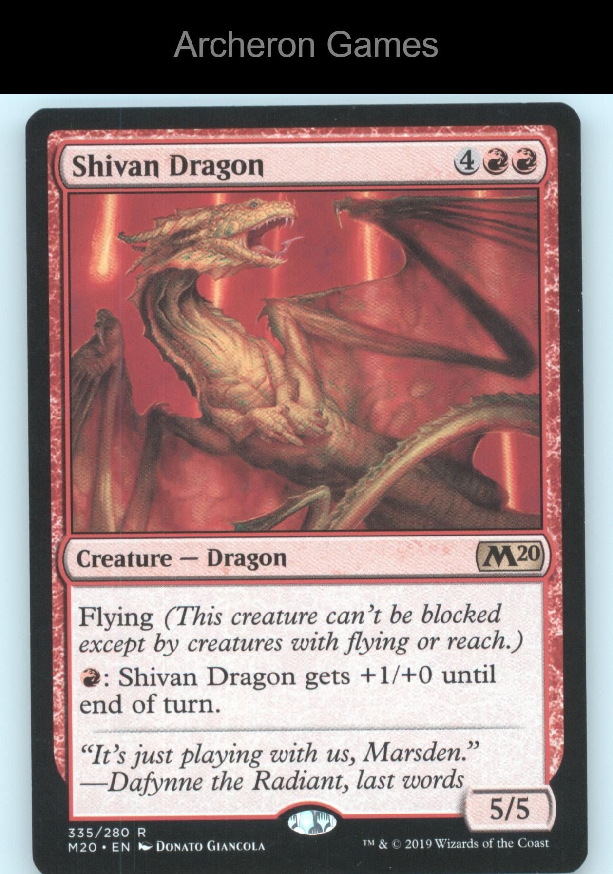 Shivan Dragon 335 R MTG Card Core Set 2020