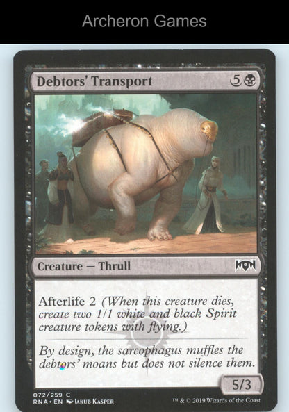 Debtors' Transport 72 C MTG Card Ravnica Allegiance