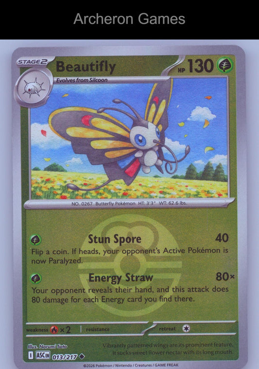 Pokemon Card Beautifly (Love Ball) ASC 013/217 UC Ascended Heroes Reverse Holo