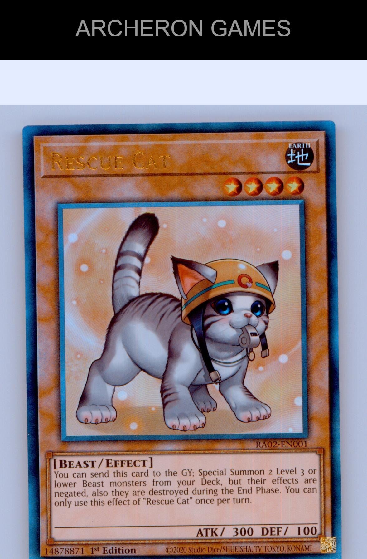 Rescue Cat (Alternate Art) (PCR) YUGIOH Card 1st Edition