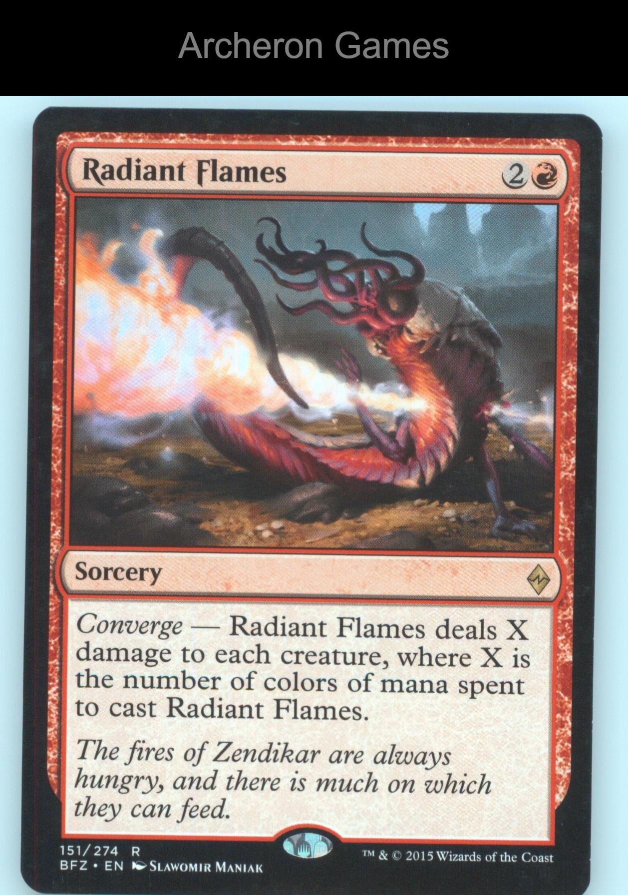 Radiant Flames 151 R MTG Card Battle for Zendikar