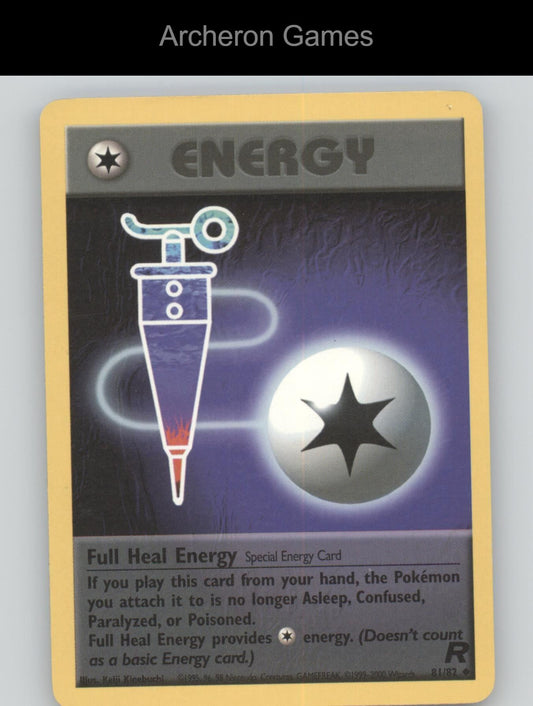 Pokemon Card Full Heal Energy TR 81/82 UC Team Rocket Unlimited
