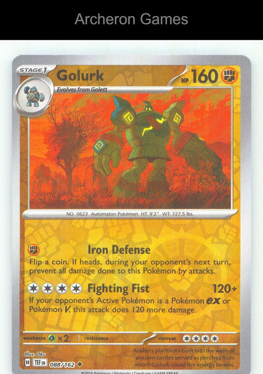 Pokemon Card Golurk TEF 088/162 UC Temporal Forces Reverse Holo