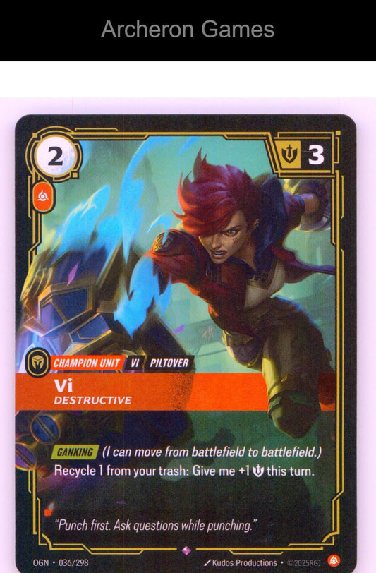 Vi - Destructive OGN 036/298 R Origins Riftbound Card