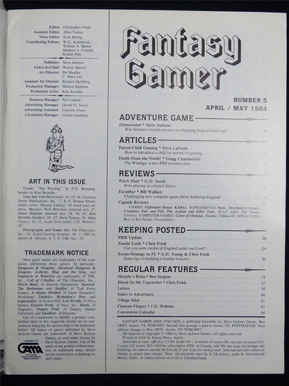 Fantasy Gamer Magazine: Demonwand #5 - Roleplaying Magazine #2MX