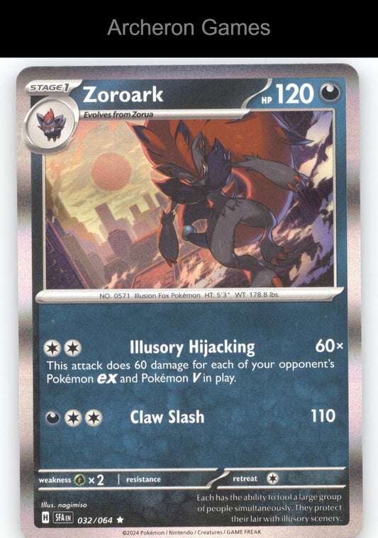 Pokemon Card Zoroark SFA 032/064 R Shrouded Fable Holo