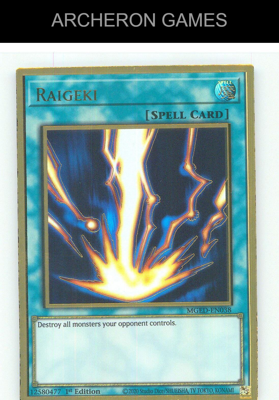 Raigeki Premium Gold Rare YUGIOH Card 1st Edition