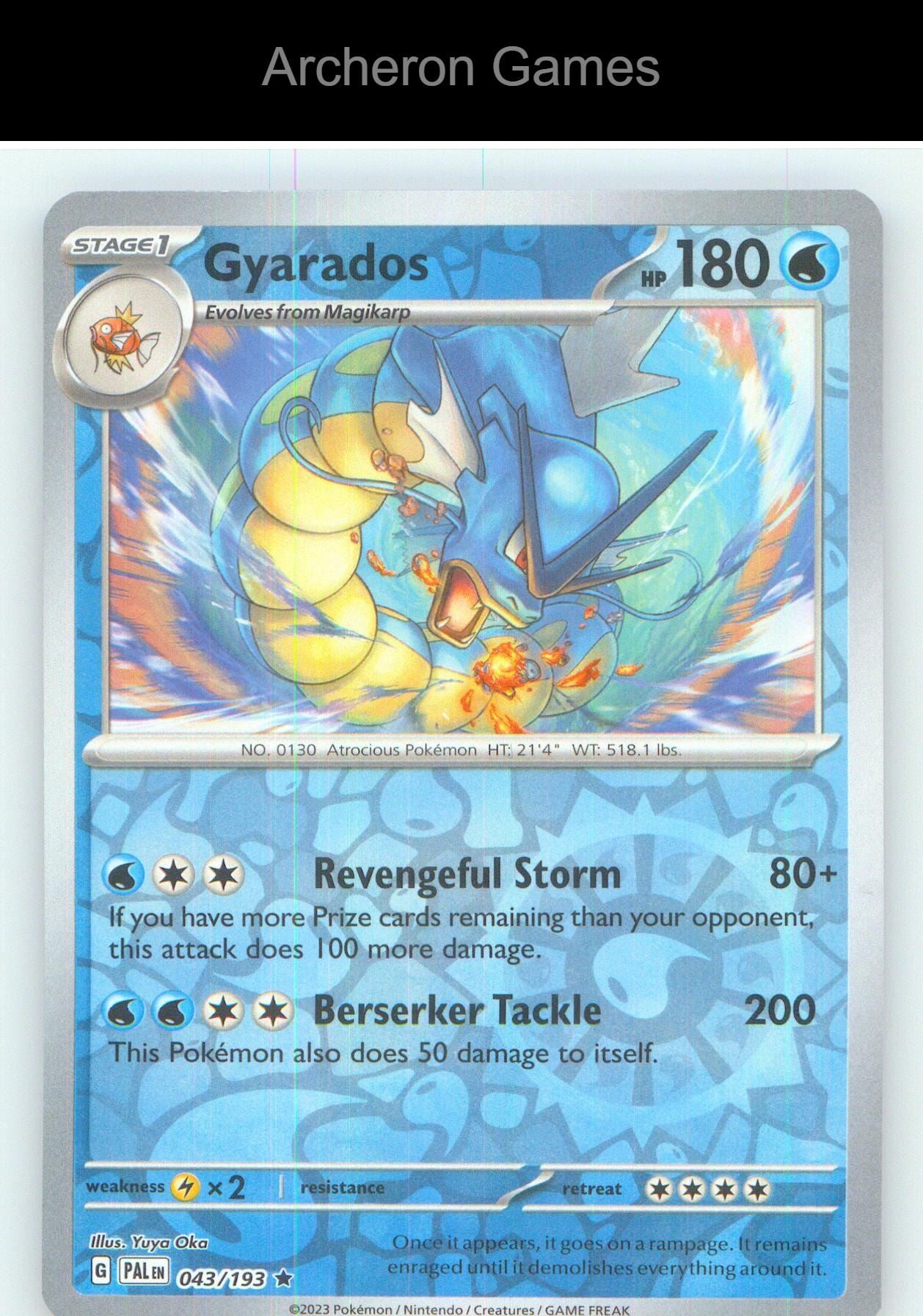 Pokemon Card Gyarados PAL 043/193 R Paldea Evolved Reverse Holo