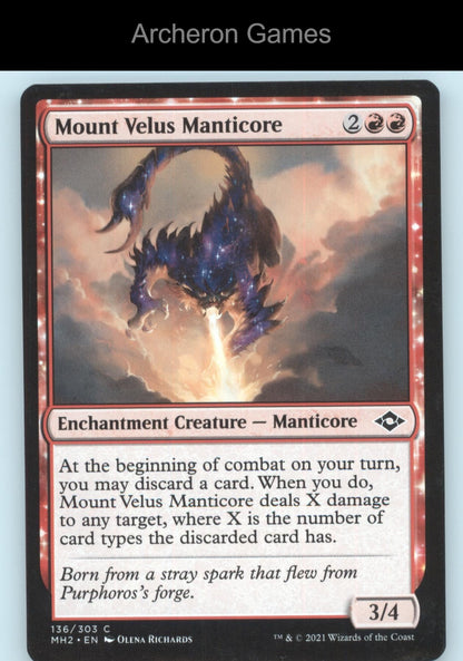 Mount Velus Manticore 136 C MTG Card Modern Horizons 2