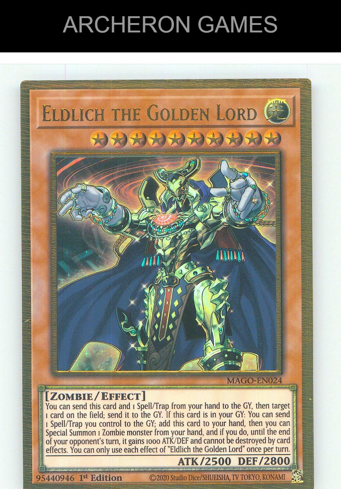 Eldlich the Golden Lord Premium Gold Rare YUGIOH Card 1st Edition