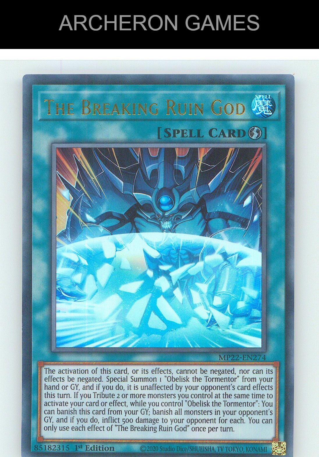 The Breaking Ruin God Ultra Rare YUGIOH Card 1st Edition
