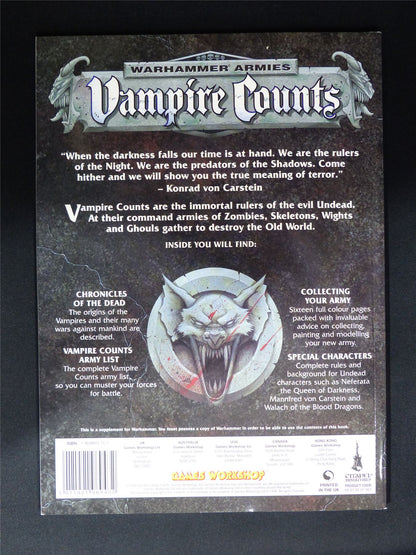 Warhammer Armies: Vampire Counts 5th Edition Softback 1999 - Warhammer Old World #1HB