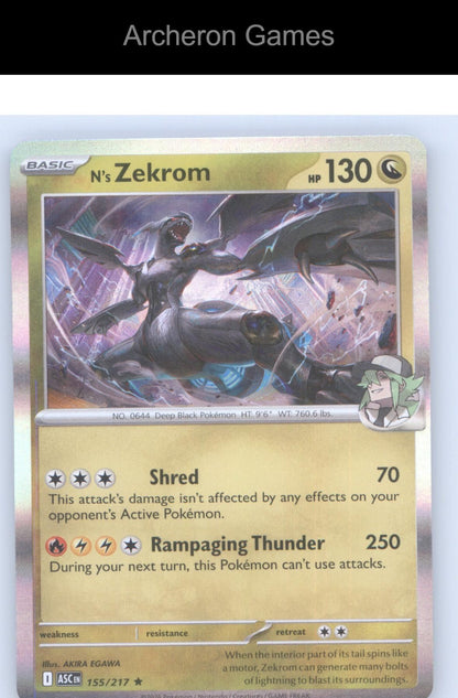 Pokemon Card N's Zekrom ASC 155/217 R Ascended Heroes Holo