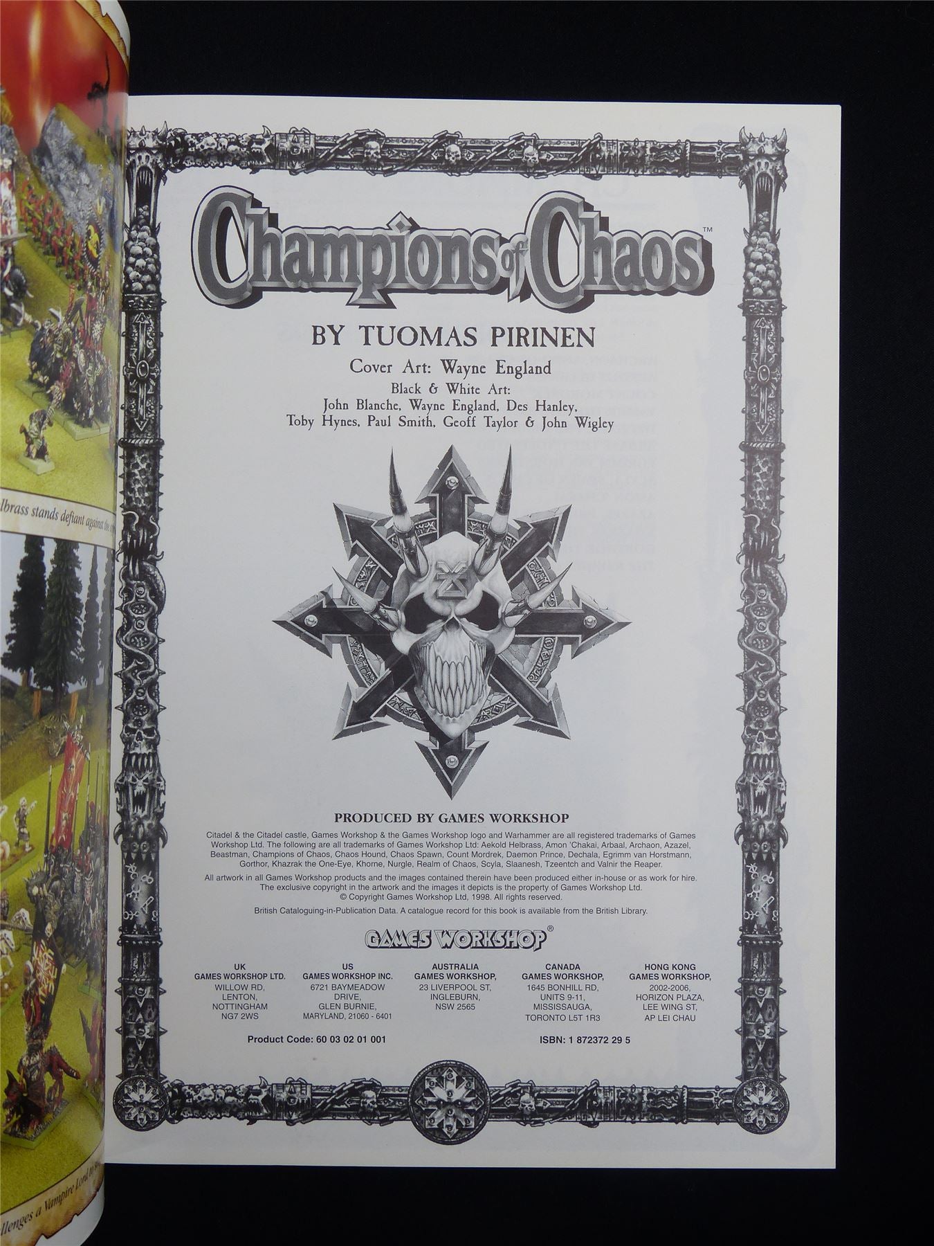 Warhammer: Champions of Chaos Softback 1998 - Warhammer Old World #1GX