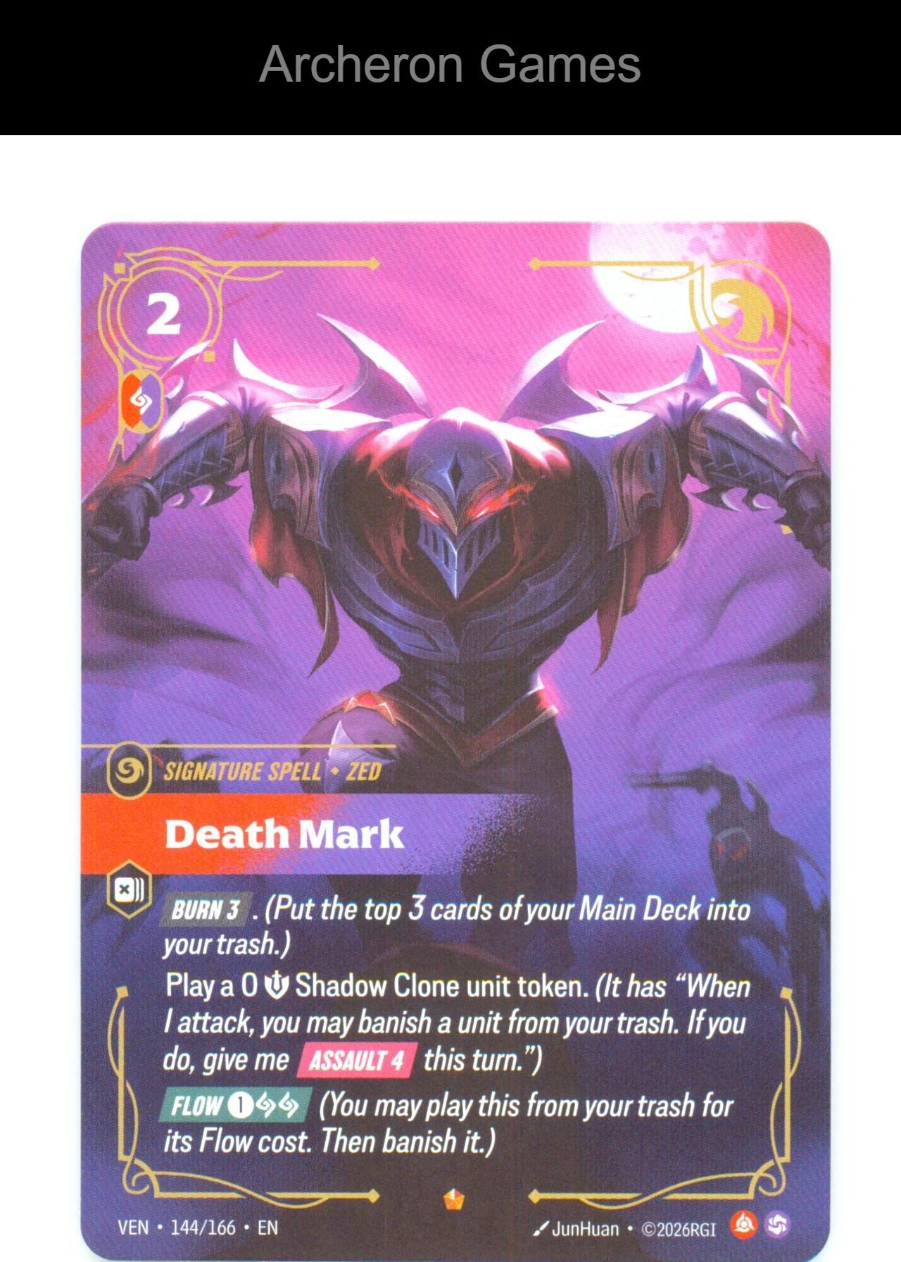 Death Mark VEN 144/166 Epic Vendetta Riftbound Card Foil