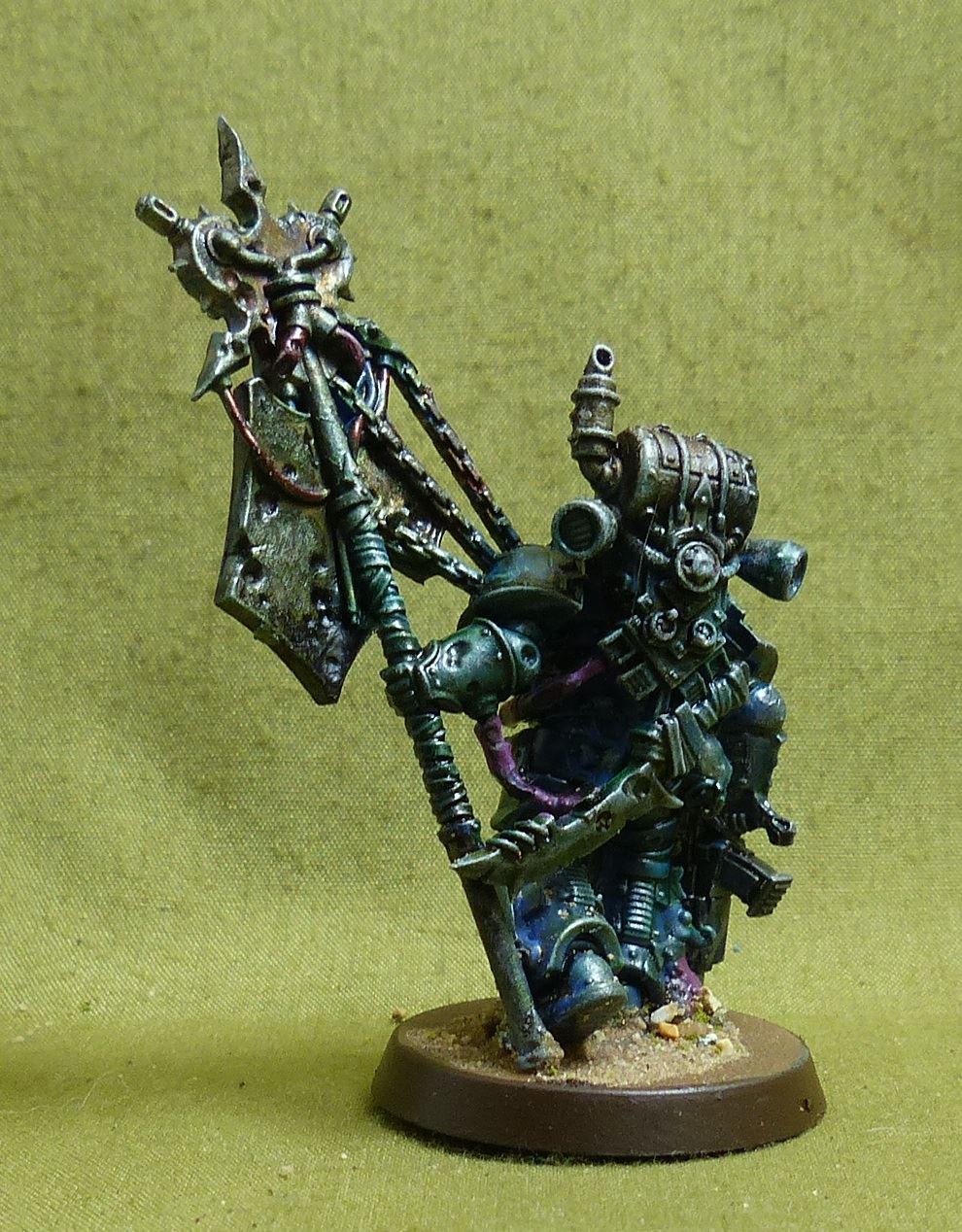 Plague Marine Icon Bearer painted - Chaos Space Marines - Warhammer 40K #1J0